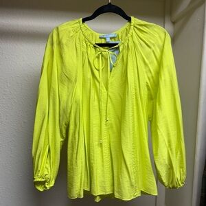 Antonio Melani Women's Effie Long Sleeve Split V Tie Neck Blouse